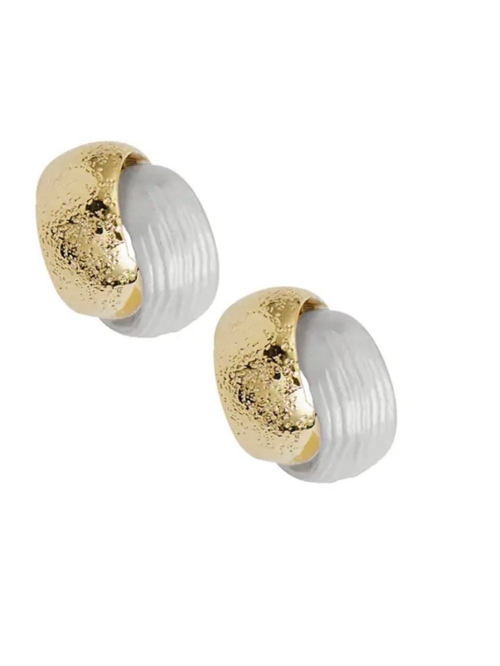 Park Lane Knottie Two-Tone Textured Dome Hoop Earrings - Gold & Silver